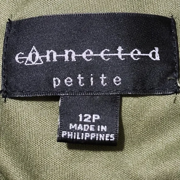 Connected Apparel Olive Polka Dot Midi Dress - Picture 5 of 7